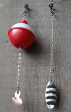 Load image into Gallery viewer, Asymmetrical Worm and Bobber Earrings