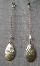 Load image into Gallery viewer, Gold drop lure earrings 5"