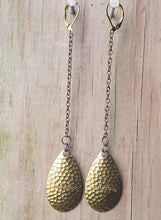 Load image into Gallery viewer, Gold Drop Lure Earrings 4"