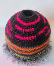 Load image into Gallery viewer, Women's Neon &amp; Black Ponytail Beanie
