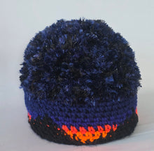 Load image into Gallery viewer, Women's Glistening Blue Sunset Ponytail Beanie
