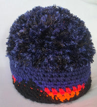 Load image into Gallery viewer, Women's Glistening Blue Sunset Ponytail Beanie
