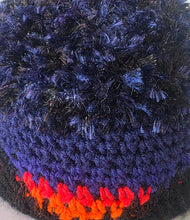 Load image into Gallery viewer, Women's Glistening Blue Sunset Ponytail Beanie
