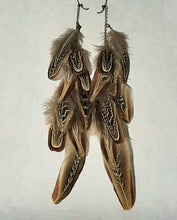 Load image into Gallery viewer, Natural, long Pheasant feather earrings
