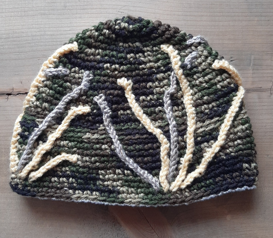 3-D Woodland waterfowl camo beanie hat