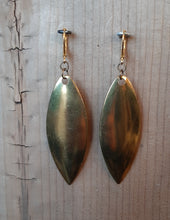 Load image into Gallery viewer, Vintage brass leaf blade lure earrings
